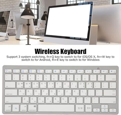 Mini Keyboard, Slim 78 Keys Portable White Computer Keyboards, Quiet Typing, Easy to Carry, for iOS Systems (Korean) in Saudi Arabia