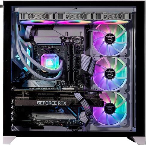 كمبيوتر مكتبي Velztorm Lux للألعاب والترفيه (AMD Ryzen 9 5950X 16-Core، ذاكرة وصول عشوائي 16 جيجابايت، 1 تيرابايت SSD، GeForce RTX 4080 Super 16 جيجابايت، واي فاي، HDMI، USB 3.2، USB 3.1، منفذ عرض، USB 3.0، أبيض، بدون نظام تشغيل) in Kuwait