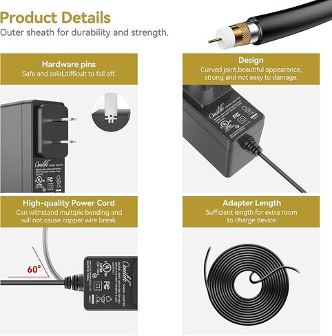شاحن طاقة محول تيار متردد تيار متردد 6FT مدرج في قائمة UL لأداة دوارة لاسلكية شديدة القوة AQ85000G 8 فولت in Kuwait