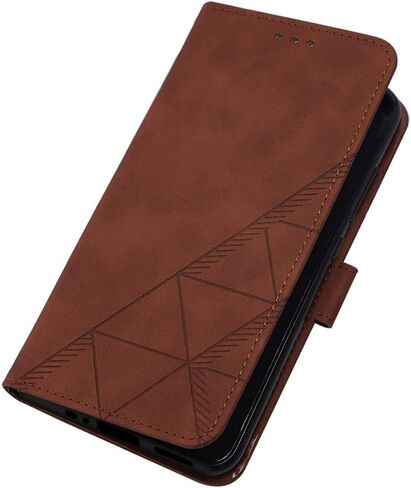 Case for Motorola Moto G54, PU Leather Wallet Case, Credit Cards Holder Kickstand Shockproof Flip Magnetic Protection Cover for Motorola G54 Brown YBS in Saudi Arabia
