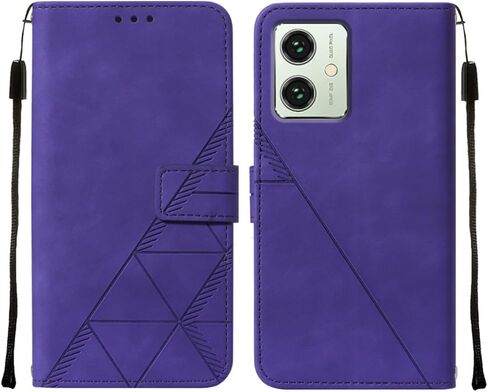 Case for Motorola Moto G54, PU Leather Wallet Case, Credit Cards Holder Kickstand Shockproof Flip Magnetic Protection Cover for Motorola G54 Brown YBS in Saudi Arabia