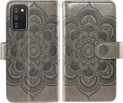 Asuwish Phone Case for Samsung Galaxy A03s US Version 5G 2022 Wallet Cover with Tempered Glass Screen Protector and Flip Card Holder Cell Accessories Gaxaly Ao3s A 03s SM-A037U SM A037U Women Men Grey in Saudi Arabia
