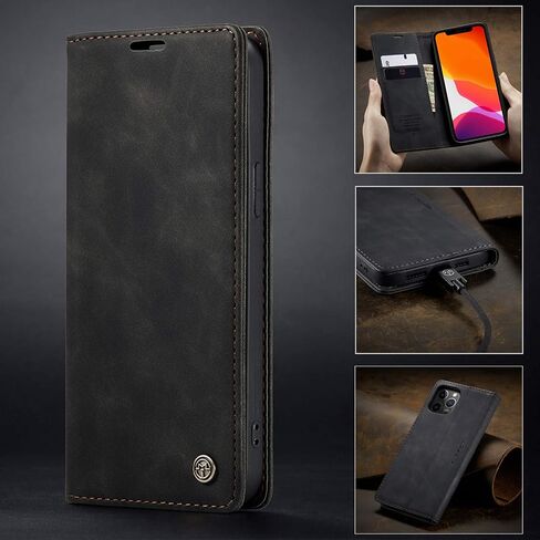 UEEBAI Wallet Case for iPhone 12 Mini 5.4 inch, Premium PU Leather Case Vintage Matte Wallet Flip Cover [Card Slots] [Magnetic Closure] Stand Function Folio Shockproof Full Protection - Blue in Saudi Arabia