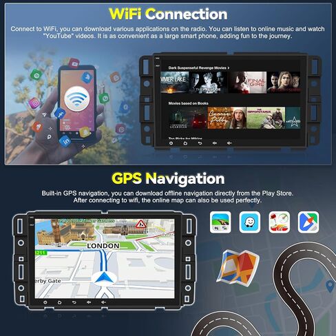 2+64G Android Car Stereo for Chevrolet/GMC/Buick/Hummer with Carplay Android Auto Mirror Link 8 inch Touchscreen FM RDS HiFi Bluetooth WiFi GPS+Camera & MIC in Saudi Arabia