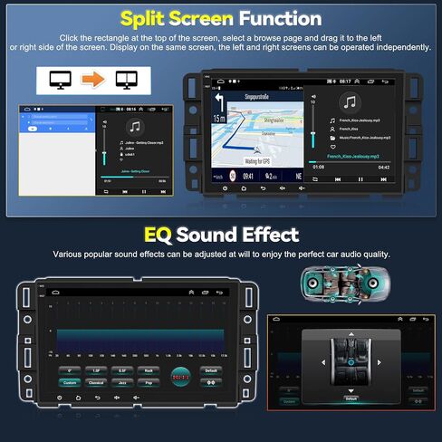 2+64G Android Car Stereo for Chevrolet/GMC/Buick/Hummer with Carplay Android Auto Mirror Link 8 inch Touchscreen FM RDS HiFi Bluetooth WiFi GPS+Camera & MIC in Saudi Arabia