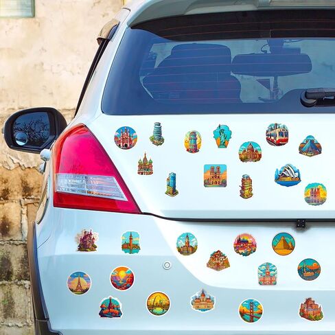 ملصقات السفر حول العالم، البلد، المدينة، معالم الملصقات، حزمة 50 قطعة من الفينيل، دفتر الأمتعة، ملصقات الكتابة على الجدران مرسومة يدويًا، ملصقات حقائب مقاومة للماء للبالغين والمراهقين والأطفال والبنات هدية in Kuwait