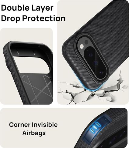 Vihibii for Google Pixel 9 Pro XL Case with [2X Screen Protector], Non-Slip Texture, Shockproof Silicone Inner Case & Rugged Outer Cover [Double Layer Protection] Phone Case for Pixel 9 Pro XL, Green in Kuwait