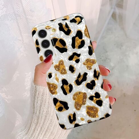 حافظة J.west Galaxy S23 Plus 5G 6.6 بوصة، لامعة فاخرة وشفافة شفافة أوبال لؤلؤية رقيقة تصميم لامع طباعة غطاء سيليكون ناعم للنساء الفتيات حافظة هاتف واقية نحيفة من مادة TPU ملونة in Saudi Arabia