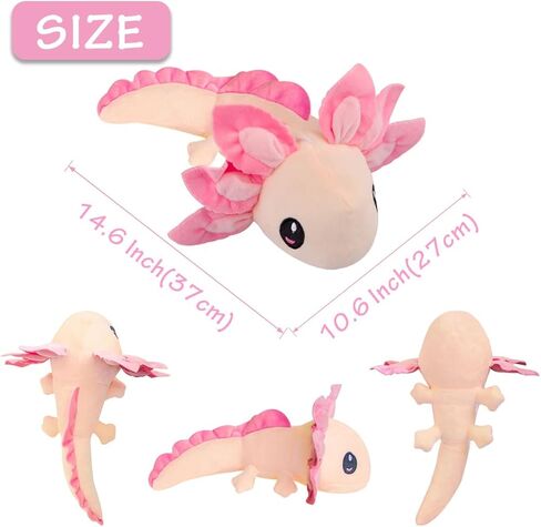 لعبة Axolotl القطيفة، 35.56 سم حيوان Axolotl المحشو، هدايا دمية قطيفة السلمندر Axolotl للأولاد والبنات وأعياد الميلاد والكريسماس والعام الجديد (أزرق + أسود) in Kuwait