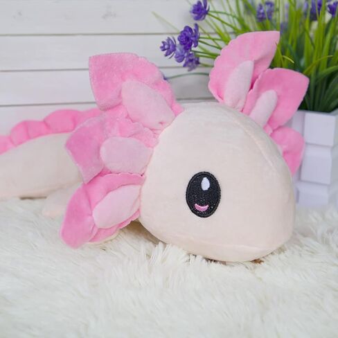 لعبة Axolotl القطيفة، 35.56 سم حيوان Axolotl المحشو، هدايا دمية قطيفة السلمندر Axolotl للأولاد والبنات وأعياد الميلاد والكريسماس والعام الجديد (أزرق + أسود) in Kuwait