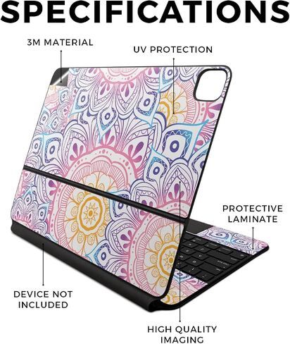 Glossy Glitter Skin Compatible with Apple Magic Keyboard for iPad Air 13-inch (M2) 2024 - Watercolor Blue - Premium 3M Vinyl Protective Decal Cover - Easy to Apply | Crafted in The USA by MightySkins in Saudi Arabia
