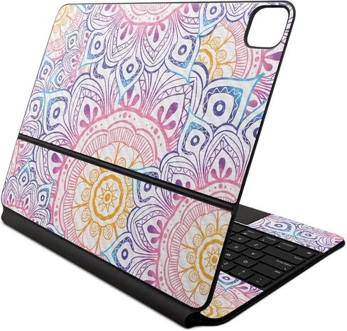 Glossy Glitter Skin Compatible with Apple Magic Keyboard for iPad Air 13-inch (M2) 2024 - Watercolor Blue - Premium 3M Vinyl Protective Decal Cover - Easy to Apply | Crafted in The USA by MightySkins in Saudi Arabia