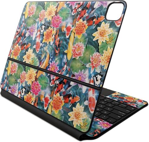 Glossy Glitter Skin Compatible with Apple Magic Keyboard for iPad Air 13-inch (M2) 2024 - Watercolor Blue - Premium 3M Vinyl Protective Decal Cover - Easy to Apply | Crafted in The USA by MightySkins in Saudi Arabia