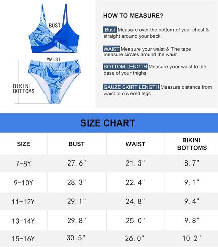 Girls Swimsuit,Swimsuits for Teens Twist Cross Tropical Floral and Pattern Teen Bathing Suits for Girls 12-14 Two Piece in Saudi Arabia