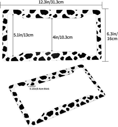Leopard Print License Plate Frame 2 Packs Black Cheetah Aluminum Metal License Plate Holder, Weather Proof, Rust-Proof Universal Size in Saudi Arabia