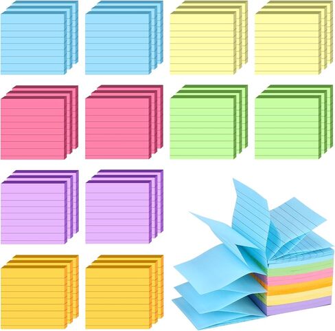 36 لوحة منبثقة للملاحظات اللاصقة، ملاحظات منبثقة 3 × 3 عبوات 6 ملاحظات لاصقة ملونة 1800 ورقة مكتب ذاتية اللصق مذكرة لاصقة مذكرة مذكرة منصات الأكورديون ملاحظات لاصقة للموزع، المنزل، المكتب، المدرسة in Kuwait