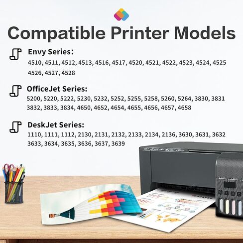 استبدال خرطوشة الحبر المعاد تصنيعها لطابعة HP Ink 63 63XL HP63XL لـ HP Officejet 3830 4650 5255 5258 5200 4652 4655 Envy 4520 4512 DeskJet 2130 2132 (2 أسود، 1 ثلاثي الألوان) in Kuwait