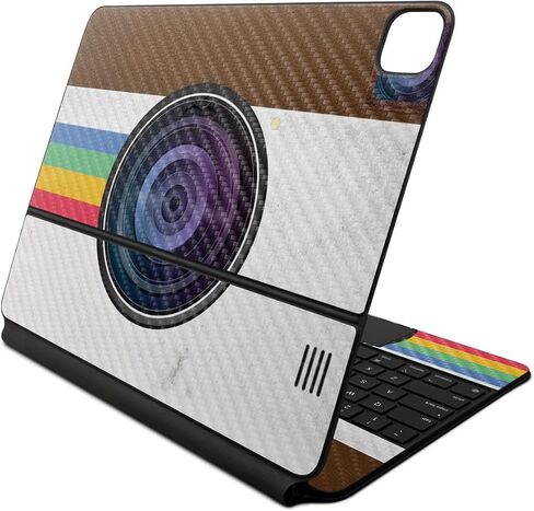 Carbon Fiber Skin Compatible with Apple Magic Keyboard for iPad Air 13-inch (M2) 2024 - Vintage Polaroid - Premium 3M Vinyl Protective Decal Cover - Easy to Apply | Crafted in The USA by MightySkins in Saudi Arabia