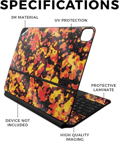 Glossy Glitter Skin Compatible With Apple Magic Keyboard for iPad Air 13-inch (M2) 2024 - Warm Modern Camo - Premium 3M Vinyl Protective Decal Cover - Easy To Apply | Crafted in the USA by MightySkins in Kuwait