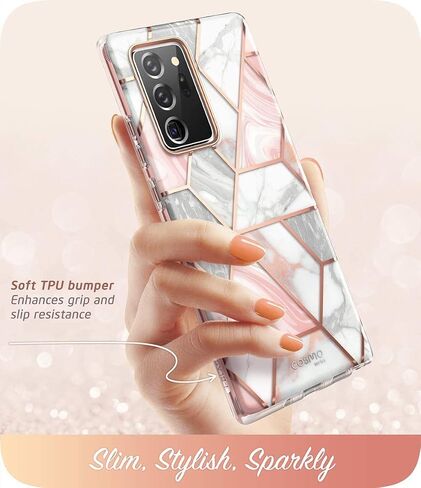i-Blason Cosmo Series Case Designed for Galaxy Note 20 Ultra 5G (2020 Release), Protective Bumper Marble Design Without Built-in Screen Protector (Marble) in Saudi Arabia