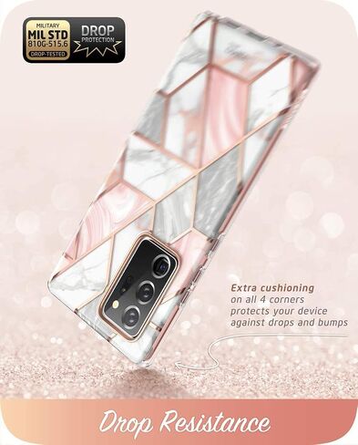 i-Blason Cosmo Series Case Designed for Galaxy Note 20 Ultra 5G (2020 Release), Protective Bumper Marble Design Without Built-in Screen Protector (Marble) in Saudi Arabia