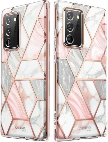 i-Blason Cosmo Series Case Designed for Galaxy Note 20 Ultra 5G (2020 Release), Protective Bumper Marble Design Without Built-in Screen Protector (Marble) in Saudi Arabia
