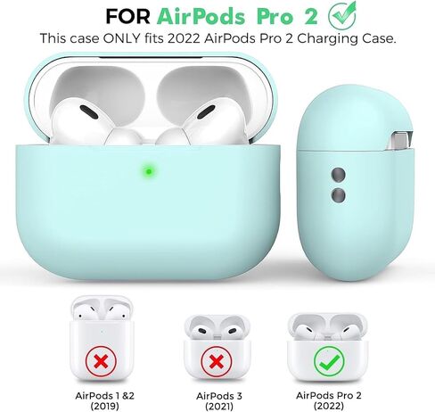 Silicone Case Compatible with AirPods Pro 2nd Generation Cover AirPods Pro 2 Case with Magnetic Anti-Lost Strap and Cleaner Kit (Black) in Kuwait