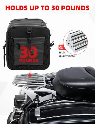Amazicha Detachable Two UP Luggage Rack Motorcycle Rear Mounting Rack Compatible for Harley Touring Street Glide Electra Glide Road King 2009-2024 (Gloss Black) in Saudi Arabia