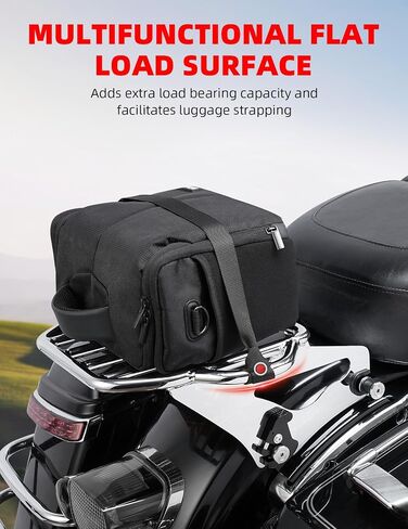Amazicha Detachable Two UP Luggage Rack Motorcycle Rear Mounting Rack Compatible for Harley Touring Street Glide Electra Glide Road King 2009-2024 (Gloss Black) in Saudi Arabia