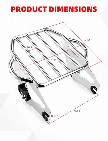 Amazicha Detachable Two UP Luggage Rack Motorcycle Rear Mounting Rack Compatible for Harley Touring Street Glide Electra Glide Road King 2009-2024 (Gloss Black) in Saudi Arabia