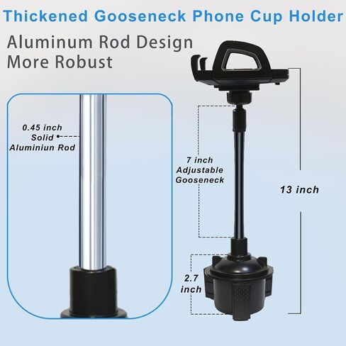Cup Holder Phone Mount for Car, Universal [No Shaking] Car Cup Holder Phone Mount for Car Truck Fit for iPhone, Samsung & All Cell Phones in Saudi Arabia
