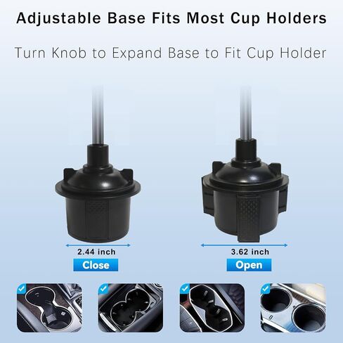 Cup Holder Phone Mount for Car, Universal [No Shaking] Car Cup Holder Phone Mount for Car Truck Fit for iPhone, Samsung & All Cell Phones in Saudi Arabia