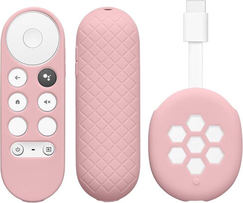 مجموعة غطاء جهاز التحكم عن بعد kwmobile متوافقة مع Google Chromecast 2020 4K (ليس للجيل الجديد) - مجموعة من قطعتين لجهاز التحكم عن بعد وجهاز - أبيض/أبيض in Saudi Arabia