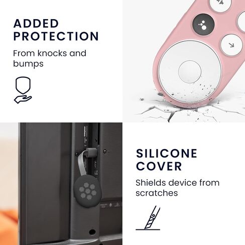مجموعة غطاء جهاز التحكم عن بعد kwmobile متوافقة مع Google Chromecast 2020 4K (ليس للجيل الجديد) - مجموعة من قطعتين لجهاز التحكم عن بعد وجهاز - أبيض/أبيض in Saudi Arabia