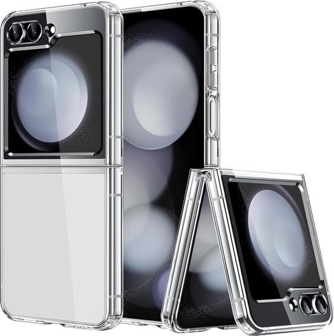 Magnetic Case for Samsung Galaxy Z Flip 5 Compatible with Magsafe, Flip 5 Case with Kickstand, Slim&Silky Matte Translucent Back TPU Hinge Shockproof Protective Case for Z Flip5 5G (Black) in Saudi Arabia