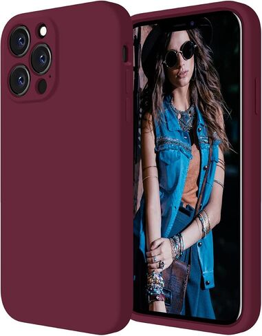 Cordking Designed for iPhone 13 Pro Case, Silicone Full Cover [Enhanced Camera Protection] Shockproof Protective Phone Case with [Soft Anti-Scratch Microfiber Lining], 6.1 inch, Plum in Saudi Arabia