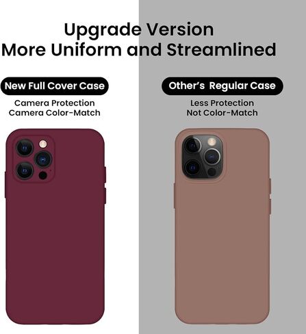 Cordking Designed for iPhone 13 Pro Case, Silicone Full Cover [Enhanced Camera Protection] Shockproof Protective Phone Case with [Soft Anti-Scratch Microfiber Lining], 6.1 inch, Plum in Saudi Arabia