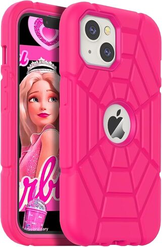 حافظة Grifobes لهاتف iPhone 14 2022 / iPhone 13 2021 (6.1 بوصة)، غطاء مطاطي من السيليكون السميك 3 في 1 شديد التحمل مقاوم للصدمات لهاتف i Phone 6.1 بوصة للأطفال والأولاد والرجال (أحمر + أزرق) in Saudi Arabia