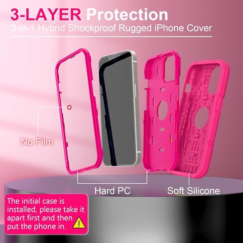 حافظة Grifobes لهاتف iPhone 14 2022 / iPhone 13 2021 (6.1 بوصة)، غطاء مطاطي من السيليكون السميك 3 في 1 شديد التحمل مقاوم للصدمات لهاتف i Phone 6.1 بوصة للأطفال والأولاد والرجال (أحمر + أزرق) in Saudi Arabia