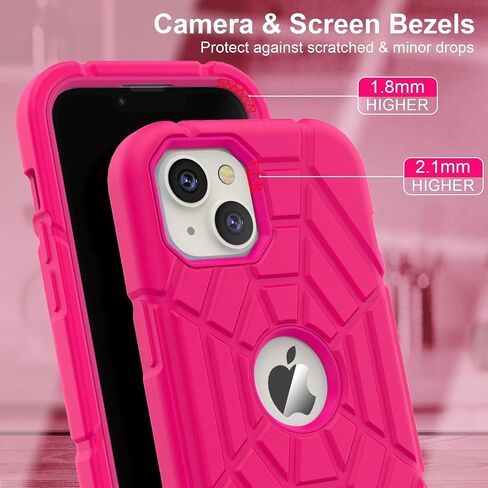 حافظة Grifobes لهاتف iPhone 14 2022 / iPhone 13 2021 (6.1 بوصة)، غطاء مطاطي من السيليكون السميك 3 في 1 شديد التحمل مقاوم للصدمات لهاتف i Phone 6.1 بوصة للأطفال والأولاد والرجال (أحمر + أزرق) in Saudi Arabia