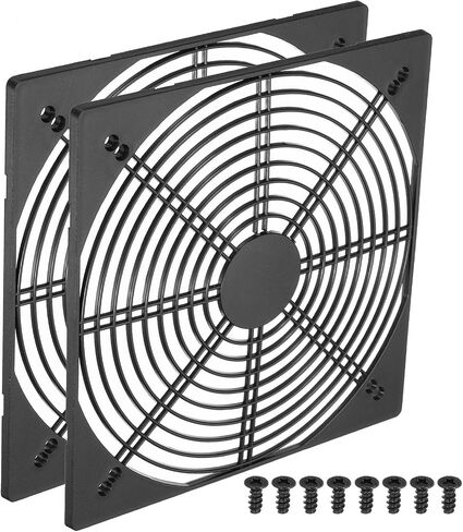 PATIKIL 203mm Computer Fan Filter Grill with Screws, 1 Pack ABS Plastic Frame Ventilator Grill Protector Mesh Dustproof Case Cover for Computer, Fan, Black in Saudi Arabia