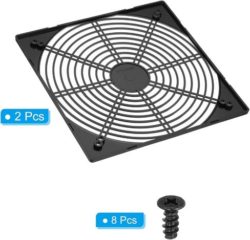 PATIKIL 203mm Computer Fan Filter Grill with Screws, 1 Pack ABS Plastic Frame Ventilator Grill Protector Mesh Dustproof Case Cover for Computer, Fan, Black in Saudi Arabia