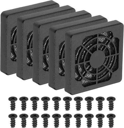 PATIKIL 54mm Computer Fan Filter Grill with Screws, 5 Pack ABS Resin Frame Ventilator Grill Protector Mesh Dustproof Case Cover for Computer, Fan, Black in Saudi Arabia