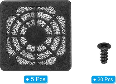 PATIKIL 54mm Computer Fan Filter Grill with Screws, 5 Pack ABS Resin Frame Ventilator Grill Protector Mesh Dustproof Case Cover for Computer, Fan, Black in Saudi Arabia