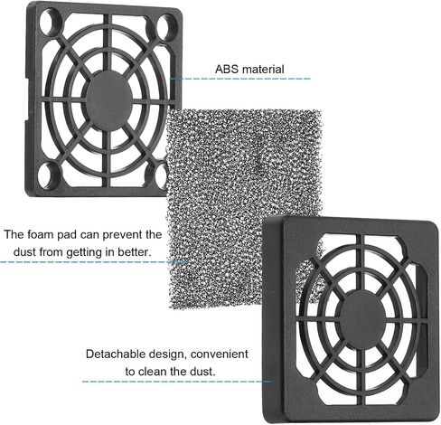 PATIKIL 54mm Computer Fan Filter Grill with Screws, 5 Pack ABS Resin Frame Ventilator Grill Protector Mesh Dustproof Case Cover for Computer, Fan, Black in Saudi Arabia