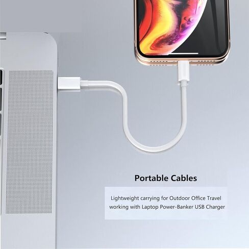 Short USB C to Apple Charger Cable, 2 Pack Short Charging Cable Compatible with iPhone 14 13 13 Pro 12 Pro Max 12 11 X XS XR 8 Plus, AirPods Pro and More(0.75ft/9inch/23cm) in Kuwait