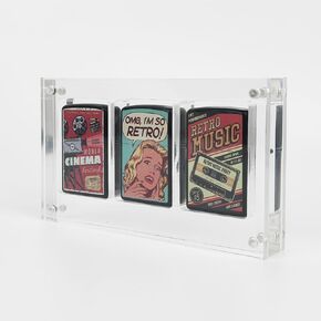 Clear zippo lighter case,Acrylic zippo lighter display case desktop ，clear lighter case, Fits Three 2.36 x 1.57 x 0.55 in Lighters, Perfect Men's Gift for Dad, Husband, Him