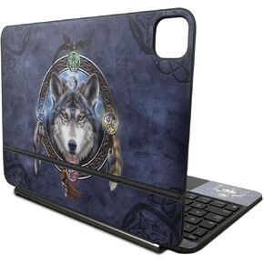 Skin Compatible with Apple Magic Keyboard for iPad Pro 11‑inch (M4) 2024 - Wolf Dreamcatcher - Premium 3M Vinyl Protective Wrap Decal Cover - Easy to Apply | Crafted in The USA by MightySkins