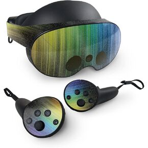MightySkins Glossy Glitter Skin Compatible with Meta Quest Pro - Rainbow Streaks | Protective, Durable High-Gloss Glitter Finish | Easy to Apply, Remove, and Change Styles | Made in The USA