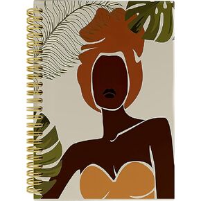 Minimalist Boho Journal Notebook - Notebooks for Women, Sage Green Notebook, 5.5×8.3 Inch Rainbow Spiral Bound Notebook Aesthetic with 164 Pages